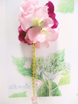 CL-10紫陽花の髪飾り/ピンク